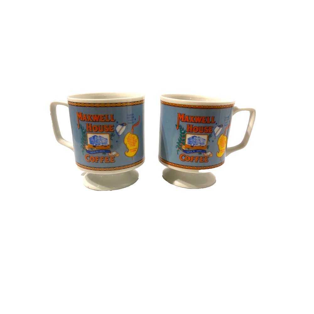 lot of 2 vintage maxwell house coffee small mini‎ mugs cups